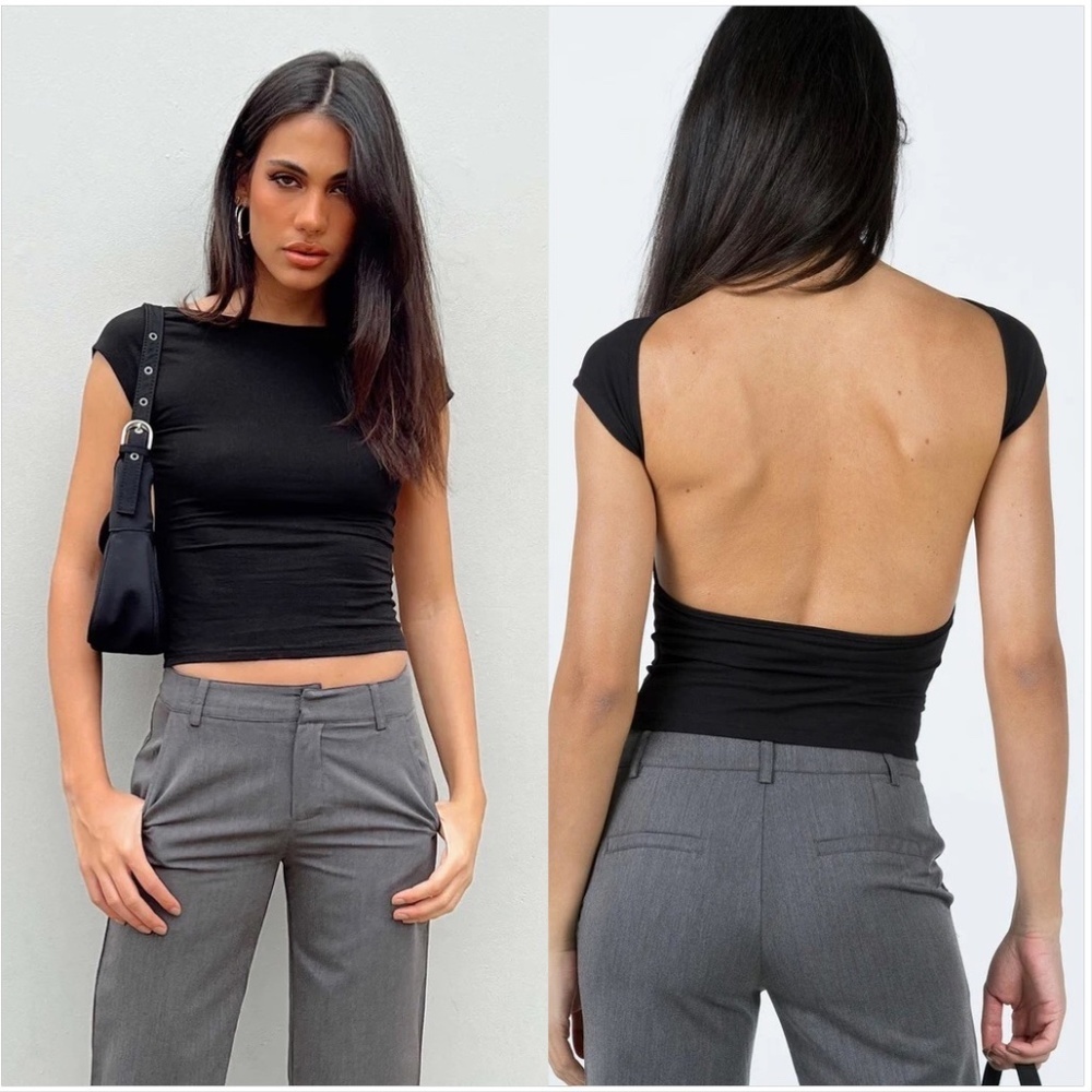 Princess Polly Black Crop Top